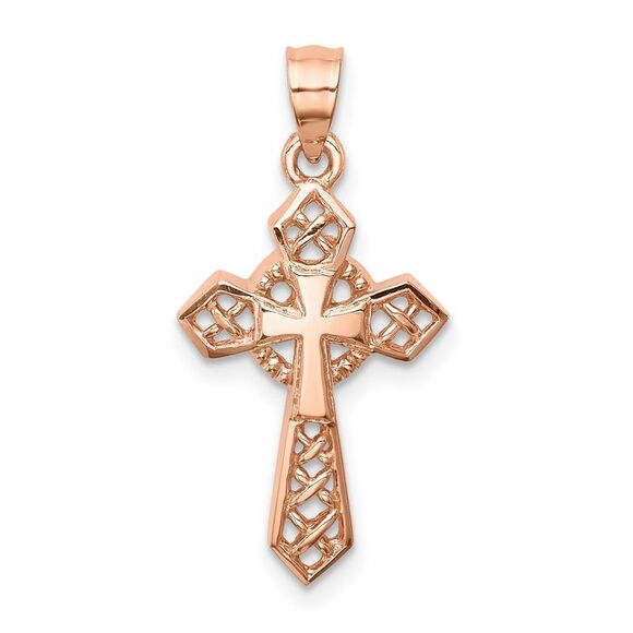 14k Rose Gold Polished Cross Pendant,All Products : American Fashion Style Bags On Sale